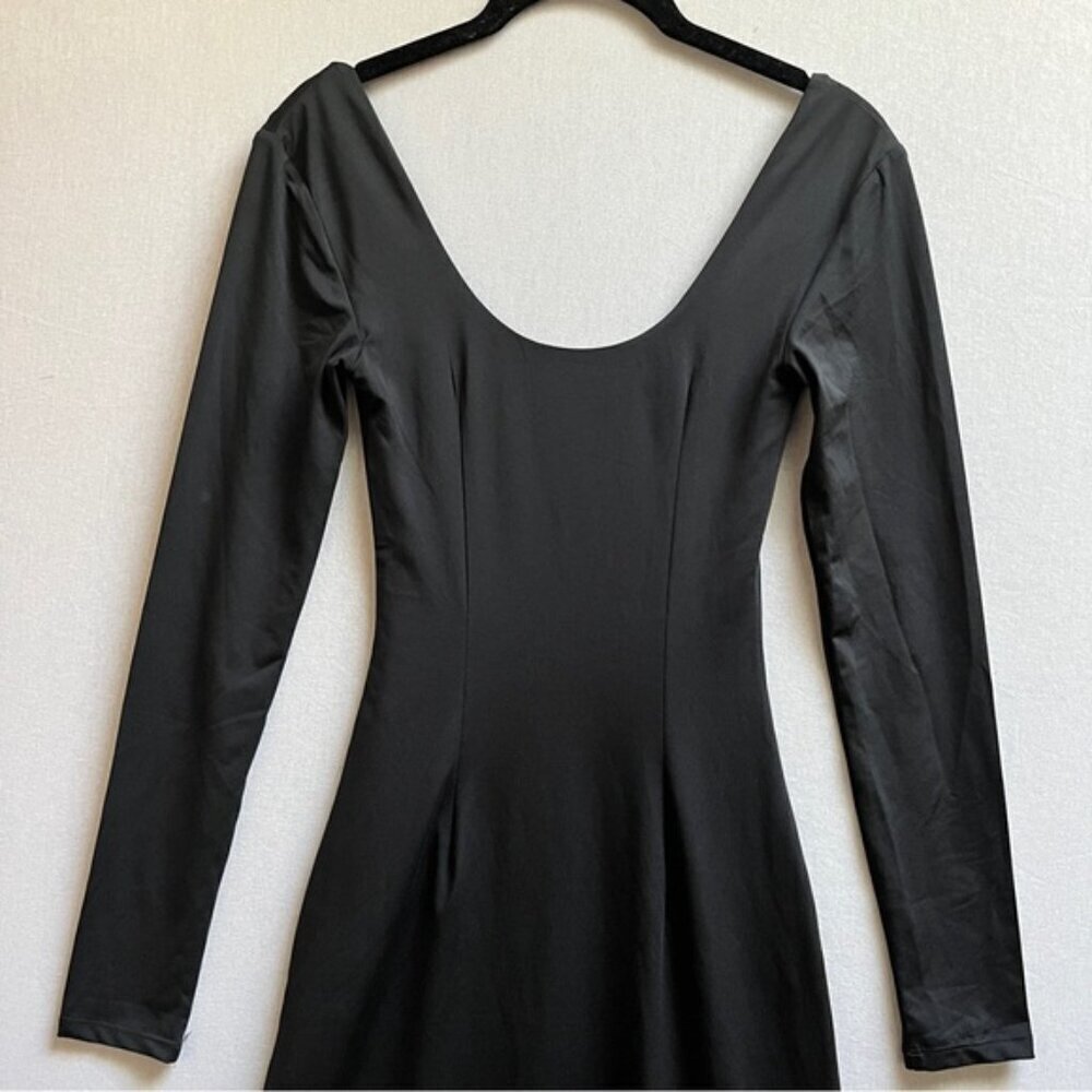 SWS Streetwear Society contour long sleeve bodycon black maxi dress Sz S - Picture 3 of 14